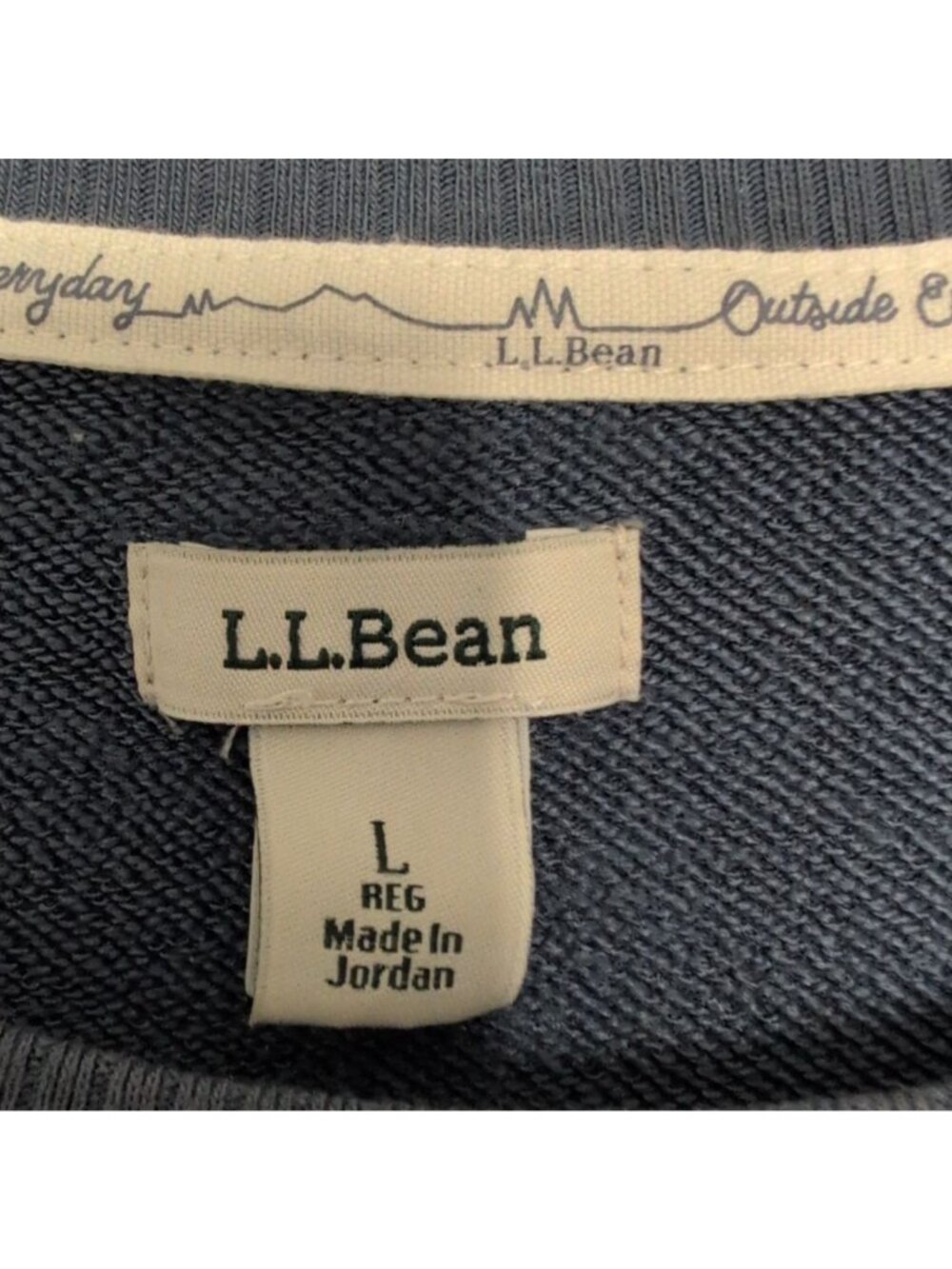 LL Bean Stripe Sweatshirt Dress Womens Size Large Blue 3/4 Sleeves Outdoor Casua - Picture 5 of 8